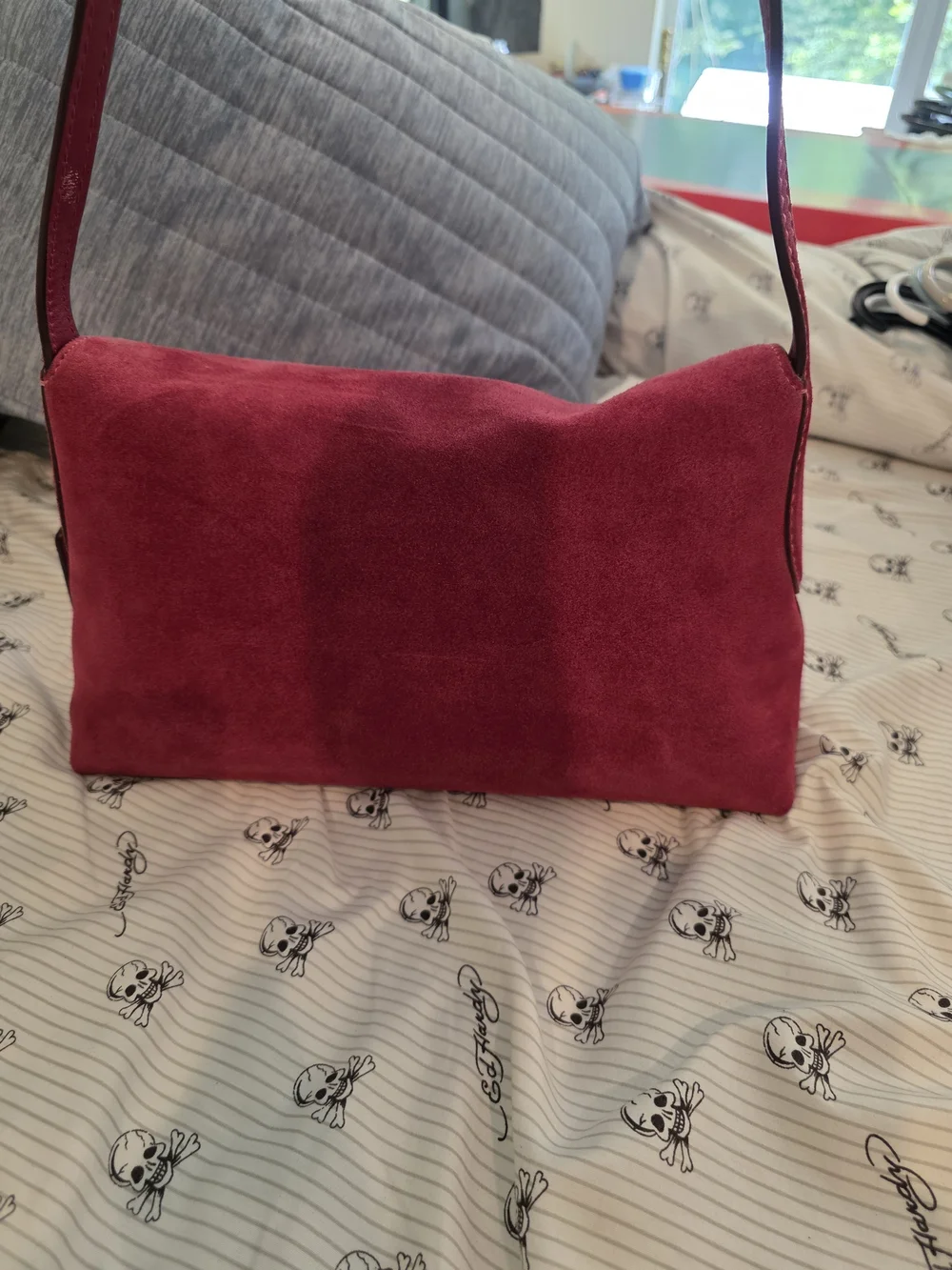 COACH Chelsea Fuchsia 30 Suede Shoulder Bag